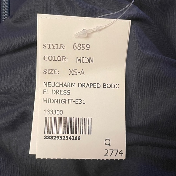 New After Six HIGH NECK SLEEVELESS CAP SHOULDER SATIN MAXI DRESS MIDNIGHT XS - Picture 7 of 7